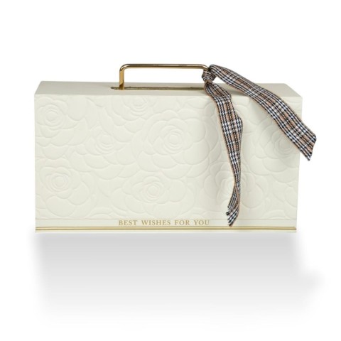 BORSA RETTANGOLARE GR ROSE C MANICO METALLO 29X15X10